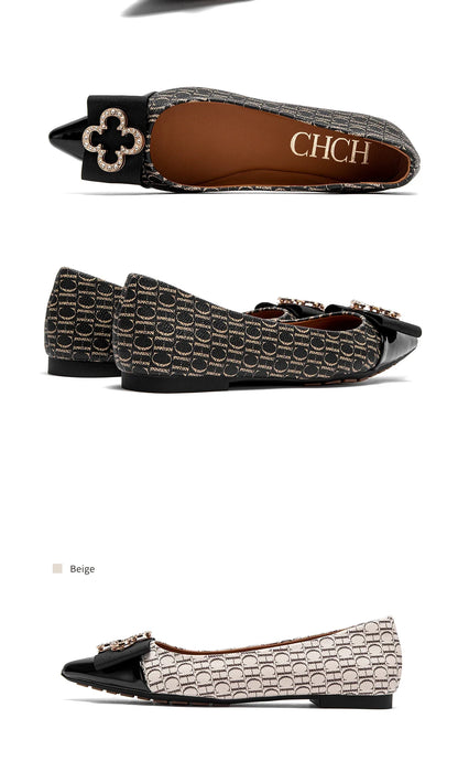 Flat Shoes 2025 Women's  New Pointed Shoes Bow Flat Shoes Woman Commuter