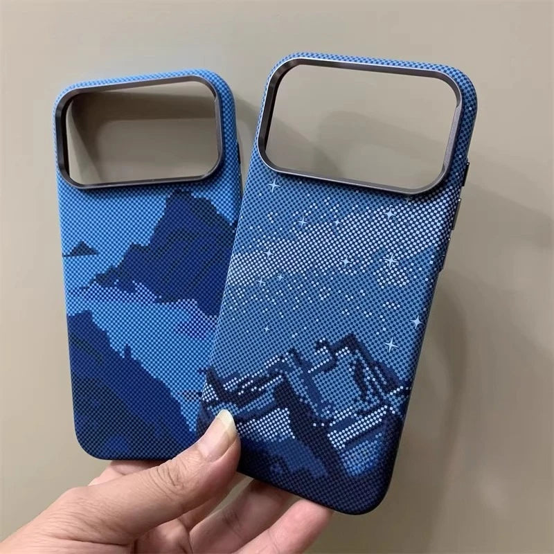 River Mountains Magnetic Phone Case for iPhone 15 16 17 Pro Max Magnets Charging Back Cover Camera Lens Protection Shell Coques