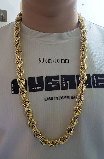60cm 24in Punk Thick Chain Bicolor Gold-Plated Necklace For Men Women Hip Hop Luxury Copper Chain Dubai Jewelry Neck Party Gift