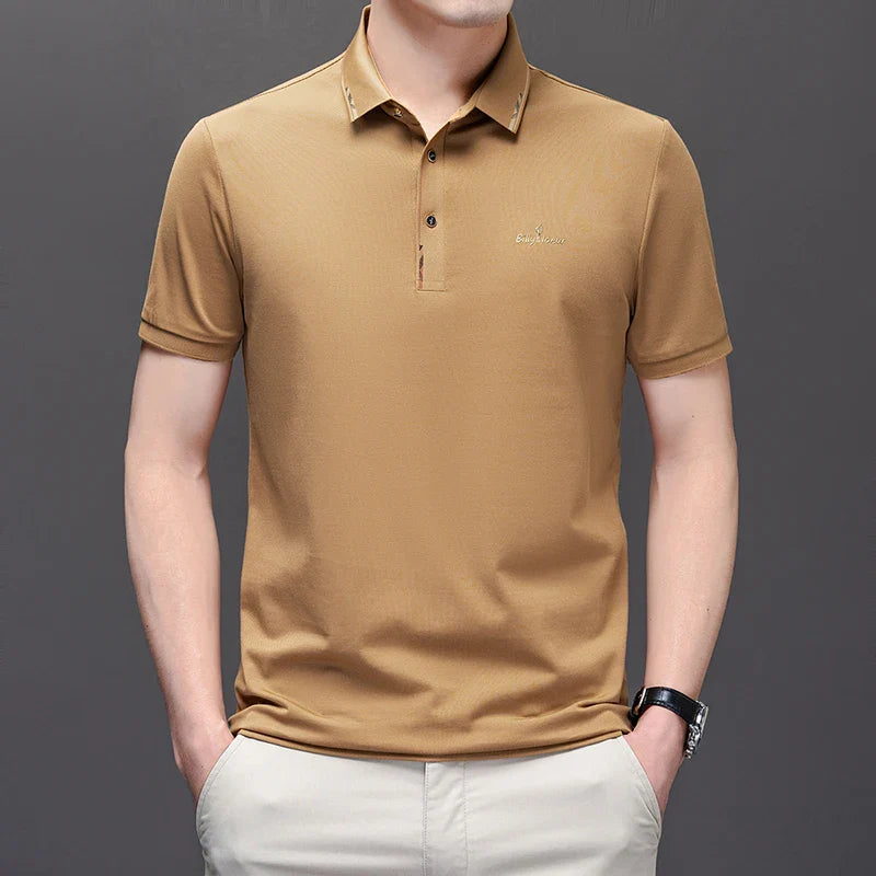 High End Brand 2024 Men's Summer New Luxury Printed Polo Shirt Trend Casual Breathable Versatile Lapel T-shirt Men's Clothing