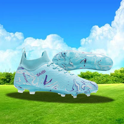 football boots sneakers chuteira society soccer shoes Above the ankle but not to the knee Anti-slip column Sole spikes