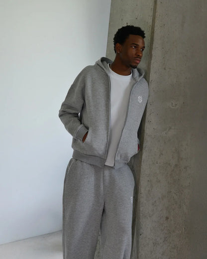 Embroidered casual zipper hoodie sweatpants two-piece set Y2K clothing men's hip-hop oversized sweatpants casual pants