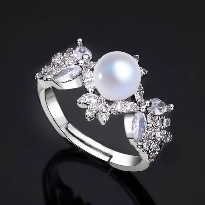 2023 New Cubic zirconia Pearl Necklace Earrings Set of 4 Women's Wedding Party All Zircon Dubai Bridal Jewelry Set Gift