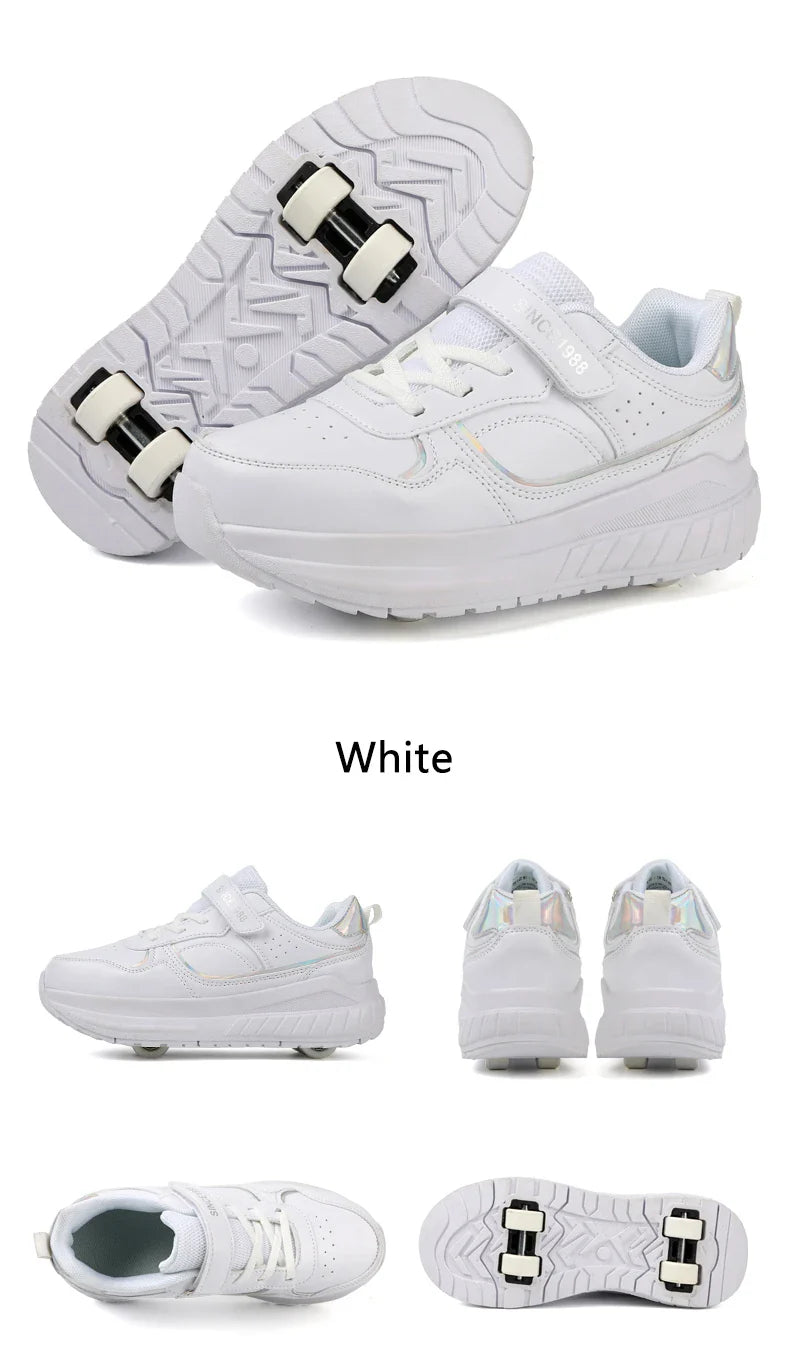 Roller Skate Shoes Kids Autumn 2024 Children Fashion Casual Sports Toy Birthday Gift Games Boys 4 Wheels Sneakers Girls