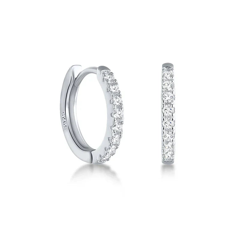 Ins Star Anise 925 Sterling Silver  Earring For Women Hoop Earrings Crystal Fine Jewelry Glossy 18K Gold Mom Gift Trend