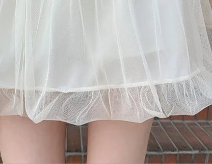Women Summer 2026 A-Line Mini Skirt Pleated Puffy Short Skirt Korean Fashion Style Flower Bud Skirt Sweet Streetwear Y2k