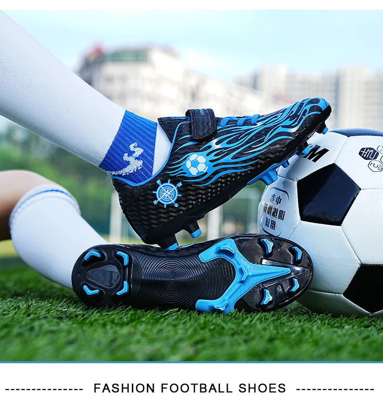 Children Soccer Shoes Kids Football Boots Cleats Boys Lightweight Training Boots Youth Outdoor Futsal Shoes Non-slip Sneakers