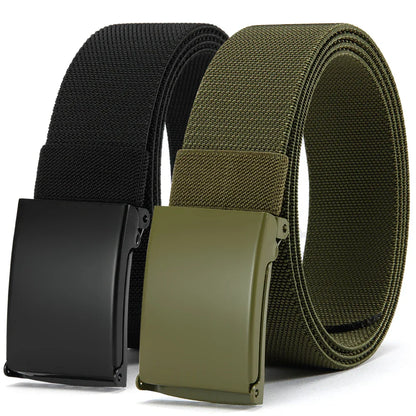 Men Female Belts Military Nylon Adjustable Belt Outdoor Travel Tactical Waist Belt with Plastic Buckle for Pants 125cm