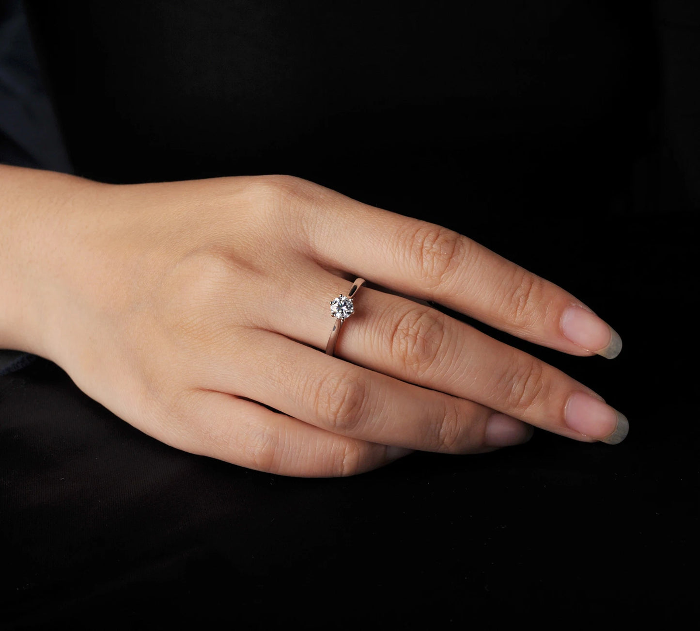 Moissanite D Color 0.5ct 1ct 2ct Round Cut S925 Sterling Silver Solitaire Wedding Engagement Ring for Women
