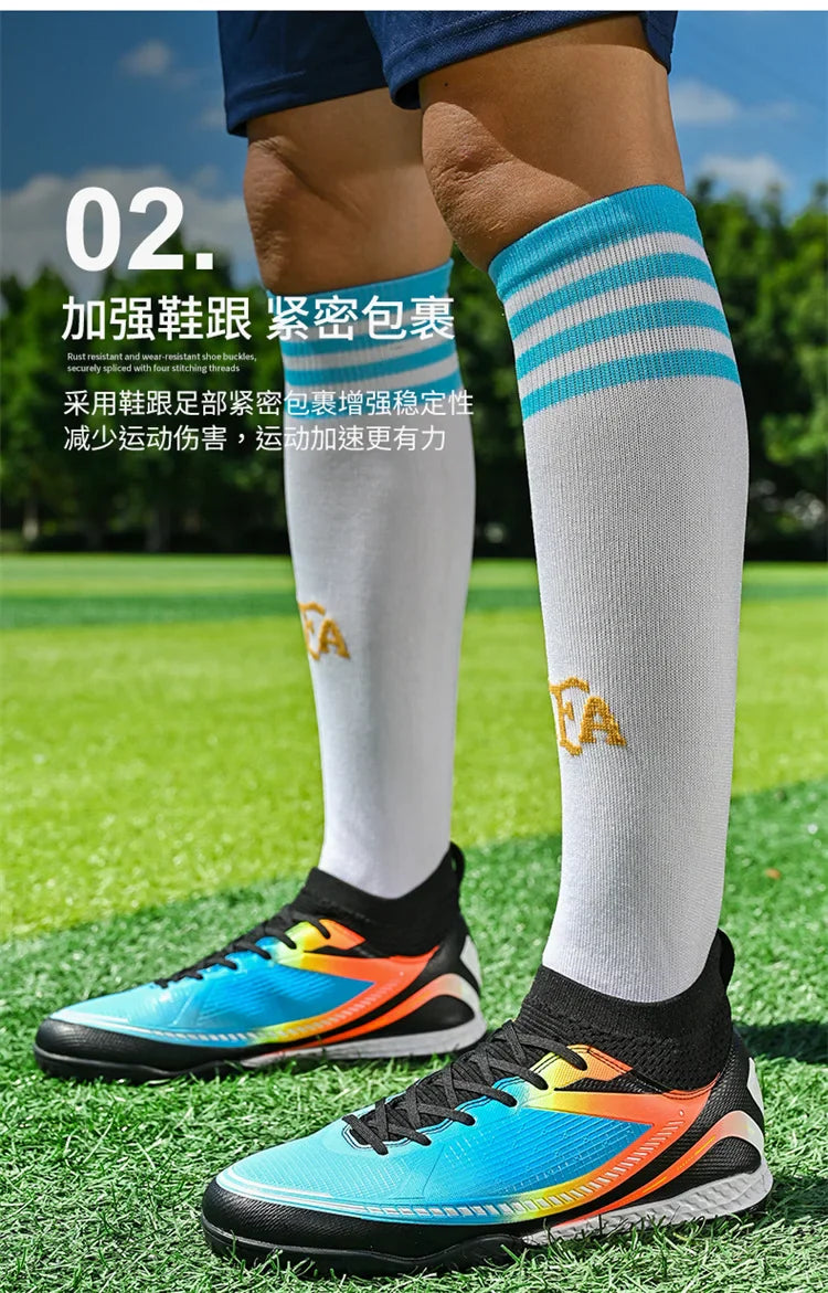 Mens Soccer Shoes TF/FG High Ankle Football Boots Kids Women Outdoor Sports Shoes Multicolor Training Match Athletic Sneakers