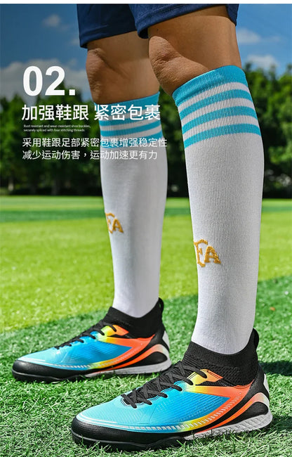 Mens Soccer Shoes TF/FG High Ankle Football Boots Kids Women Outdoor Sports Shoes Multicolor Training Match Athletic Sneakers