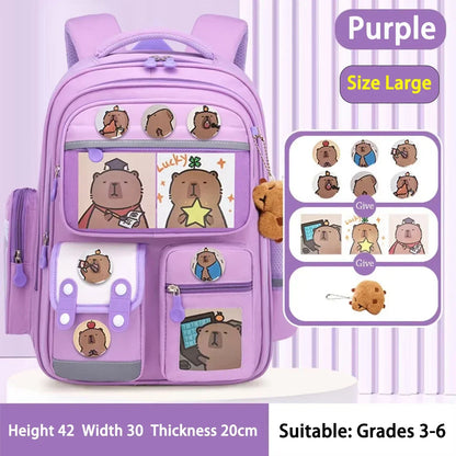 School Bag Waterproof Backpack Large Capacity Alleviate Burden Protecting Spine Widen Straps Backpack for Students Gift