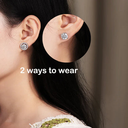 2ct+0.3ct Full Moissanite Studs Earring for Women Sparkling Diamond Wedding Party Ear Stud S925 Sterling Silver Jewelry