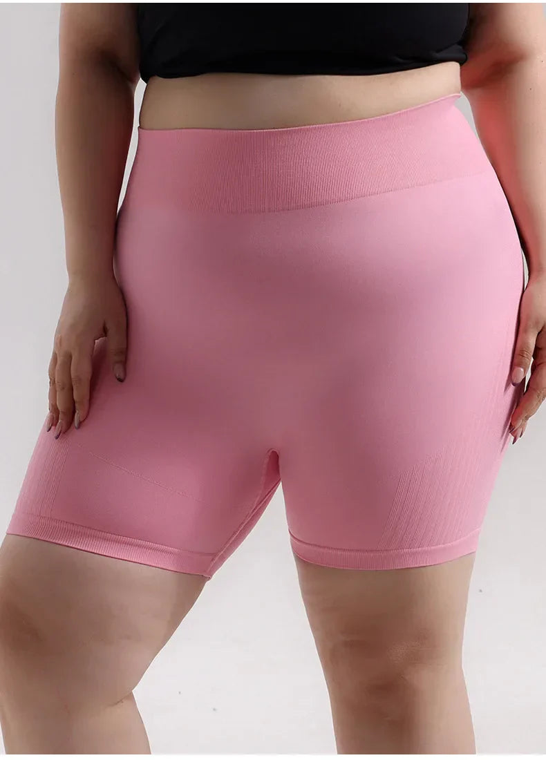Plus Size Sports Shorts Women Seamless Skinny Shorts Outdoor Running Sexy Hip Liftting High Elastic Yoga Shorts Summer