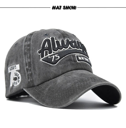 Embroidered Baseball Cap For Women Men New Spring Summer Solid Sunhat Retro Washable Sport Snapback Caps Hip Hop Fishing Hat
