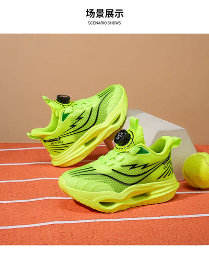 Children‘s Basketball Shoes Non-slip Breathable Sports Training Shoes Outdoor Lace-up Boys Girls Jogging Shoes Mesh Gym Sneakers