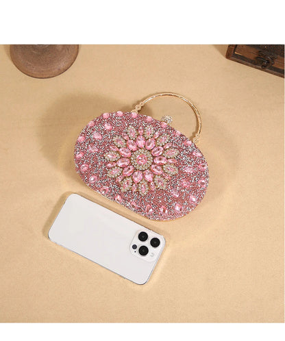 Cross-border explosive sunflower dinner bag Fashion banquet clutch bag Dress evening bag Diamond set bag European and American p