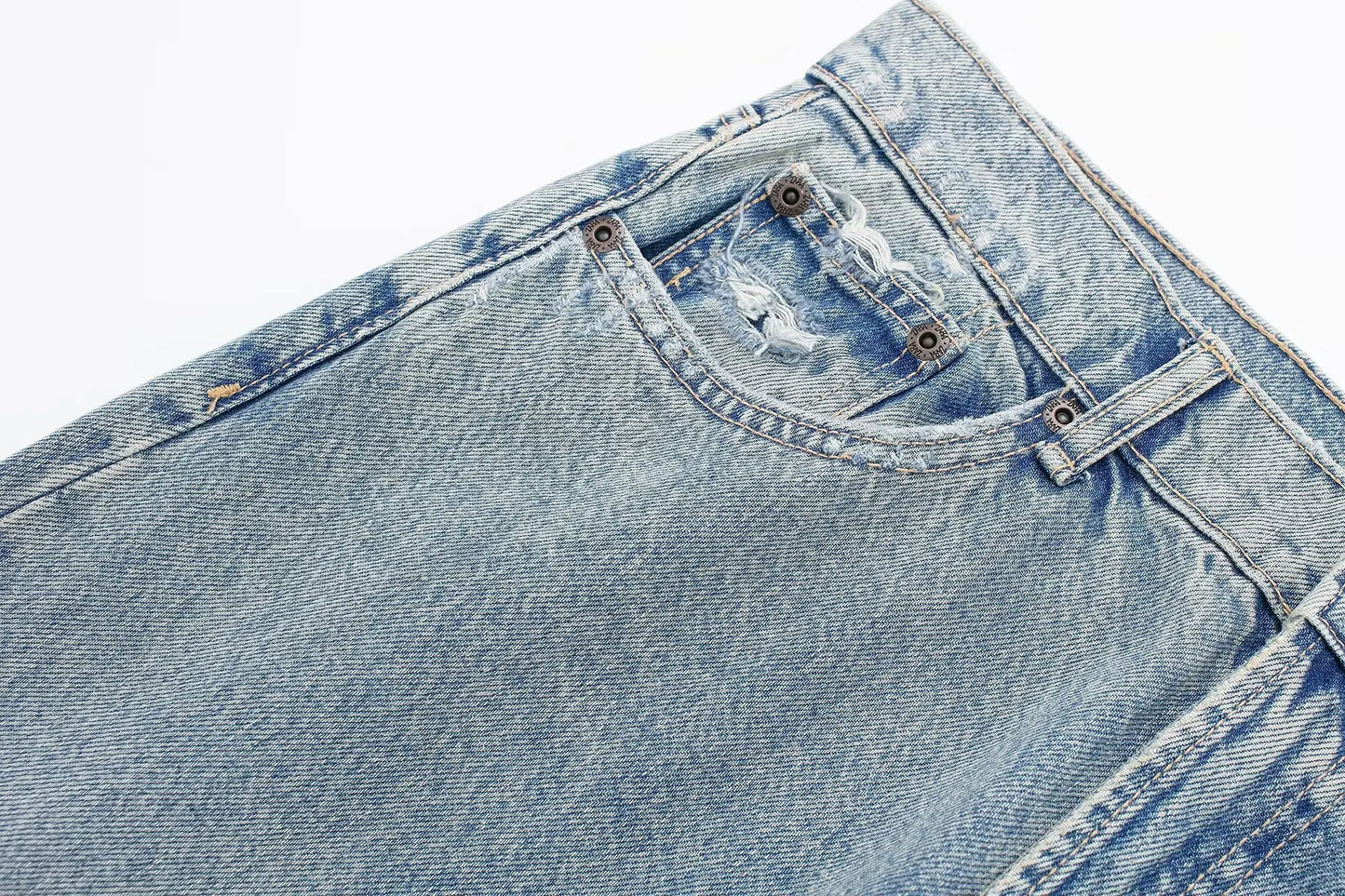 Women's Street Fashion Denim Blue Jeans Distressed Patchwork High Waist Zipper Fly Ripped Retro Long Pants