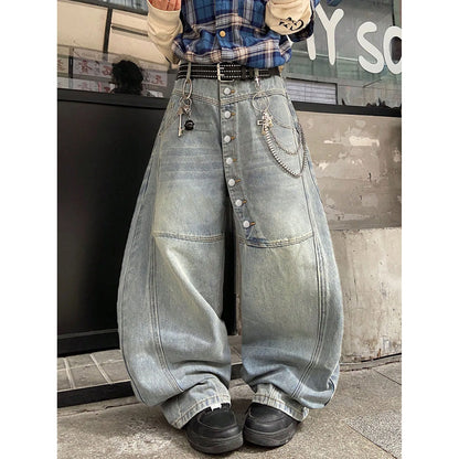 Jeans For Man Baggy Jeans Man Pants Relaxed Fit Denim Trousers Spring Summer Season Blue Classic Men Clothing No Elastic