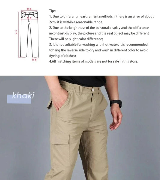 Asian size Mens Summer Tactical Cargo Pants Army Military Style Streetwear Jogger Hiking Trekking Mountain Work Casual Trousers
