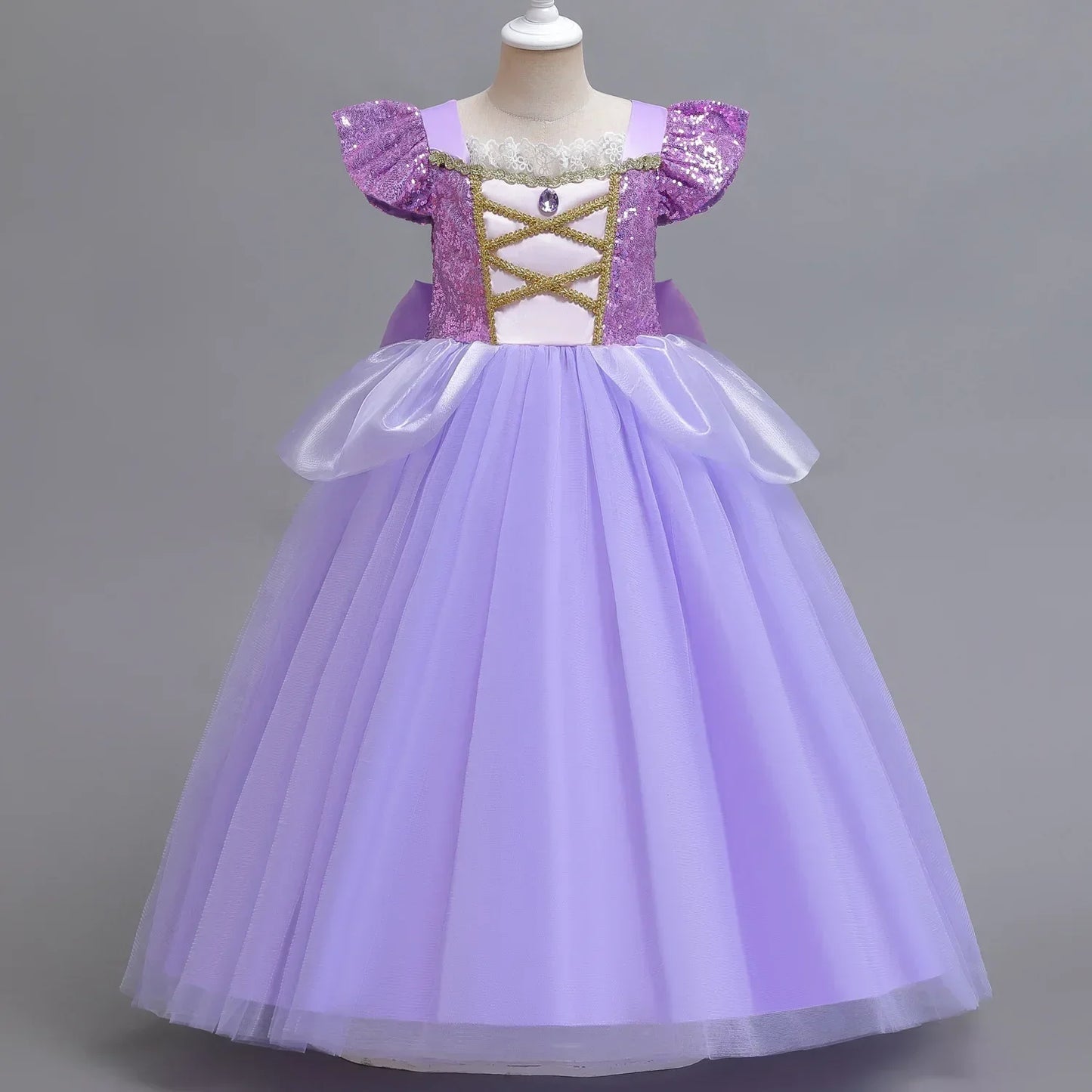 Cinderella Princess Ball Gown Fancy Birthday Rapunzel Belle Vestidos Party Dress Girls Costume Carnival Elegant Clothes