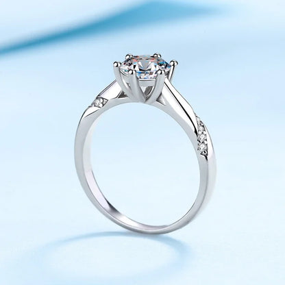 1ct - 3ct Moissanite Ring 925 Sterling Silver with Gold Plated Diamond Engagement Wedding Band Fine Jewelry For Women