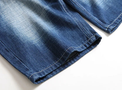 2024 New Men's Stretchy Short Jeans Fashion Casual Slim Fit High Quality Elastic Denim Shorts Male Brand Summer Clothes