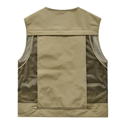 2023 Outdoor Leisure Vest Men's New Multi-Pocket Breathable Outdoor Sports Coat High-Quality Design Leisure Vest Men