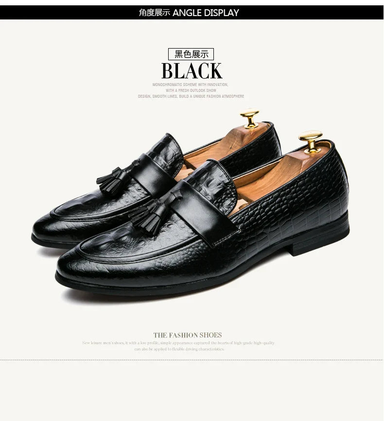 Brand New Mens Casual Shoes Lazy Pointed Leather Shoes Comfortable Sneakers Zapatos De Hombre Snake Skin Dresses 38-47