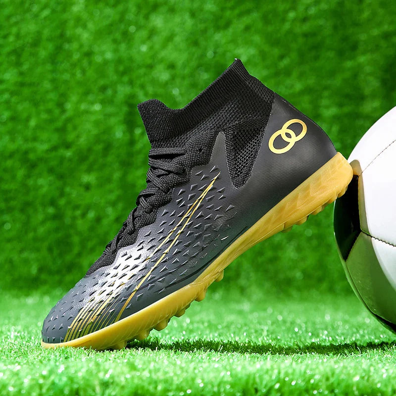 New Men Soccer Shoes Long Spikes Ultralight Football Boots Breathable Sneakers Indoor Match Cleats Training Drop Shipping