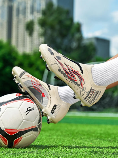AG/FG Soccer Cleats Kids Youth Training Shoes PU Fabric Upper TPU Sole Non-Slip Wear-Resistant Firm Ground
