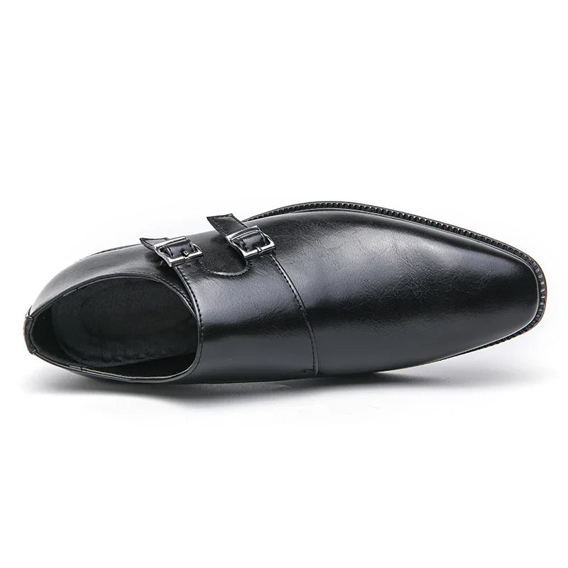 Classic Retro Men's Dress Shoes – Genuine Leather Formal Footwear, Sizes 40–48