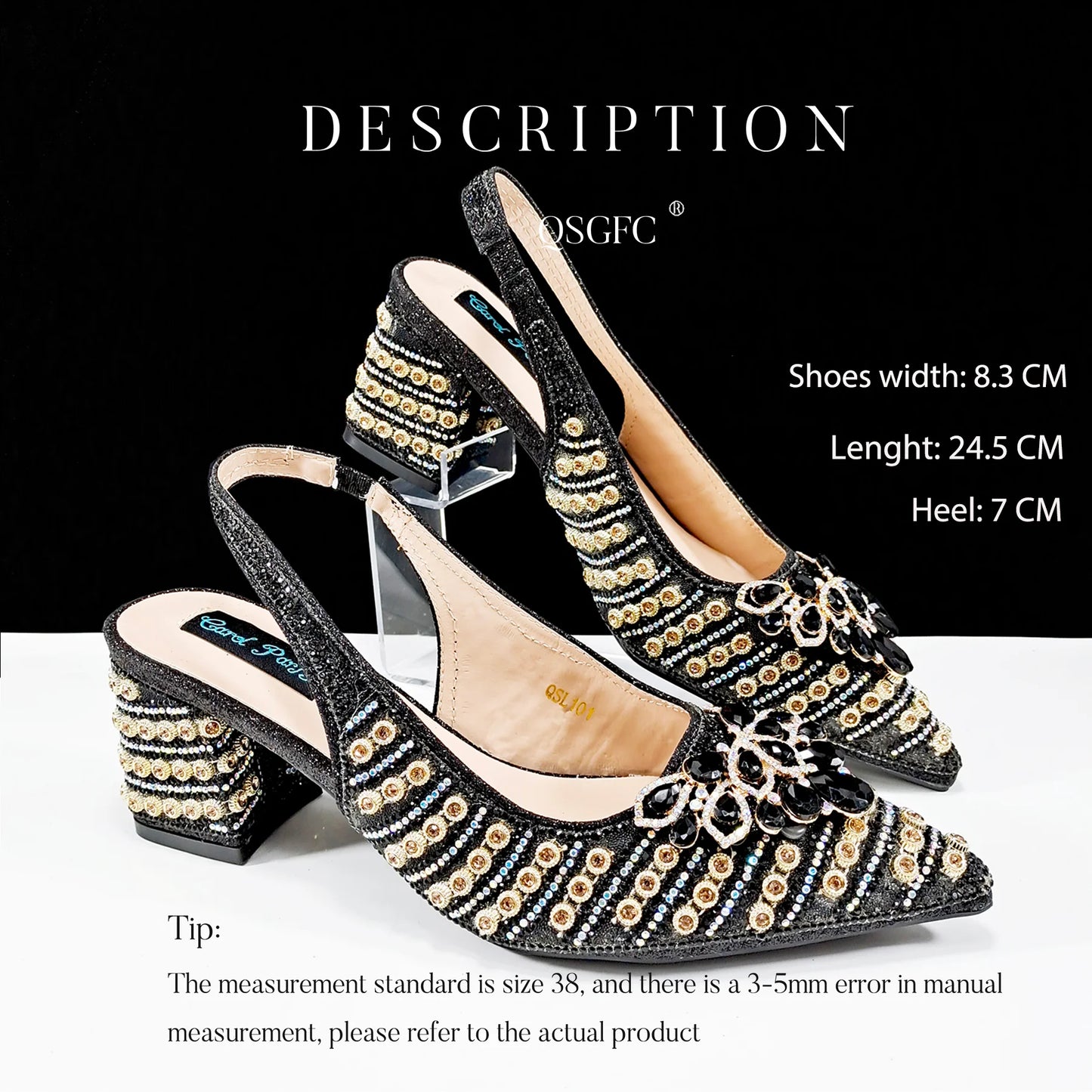 INS Full Rhinestone Comfortable high heel shoes And Bag Fashion Style Pointed-Toe Shoes For Women