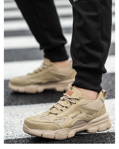 Unisex Mesh Steel Toe Cap Summer Safety Shoes For Men Light Breathable Sneaker Comfortable Indestructible Hombre Work Sneakers