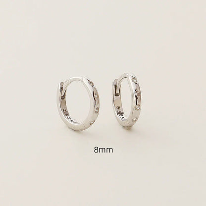 925 Sterling Silver Fashion Simple Piercing Ear Closure Statement Stacked Ear Hoop Earrings for Women Huggies Jewelry