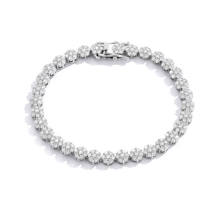 Flower Full Moissanite Tennis Bracelets 925 Sterling Silver D Color Lab Diamond for Women Hand Chain Gift Fine Jewelry GRA