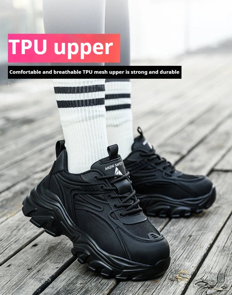 Indestructible Safety Shoes Women Work Sneakers Lightweight Security Boots Anti-smash Puncture-Proof Work Boots Steel Toe Shoes
