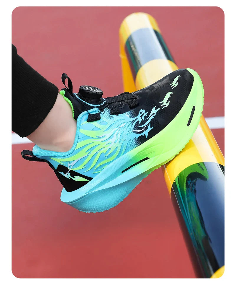 Children Running Shoes Non-slip Breathable Athletic Shoes Boys Girls Outdoor Lace-up Basketball Sneakers Waterproof Casual Shoes