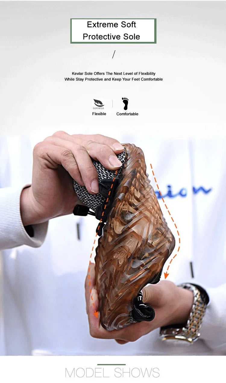Summer Steel Toe Cap Safety Work Shoes for Men Anti Smashing Anti Puncture Hollow Out Light Breathable Sneaker Women Boots