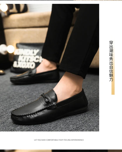 Mocassins Minimalistas Masculinos Sapatos Casuais de Couro Confortáveis Para Homens Sapatos de Condução Antiderrapantes Sapatos de Escritório Slip-on Tamanho Grande 46