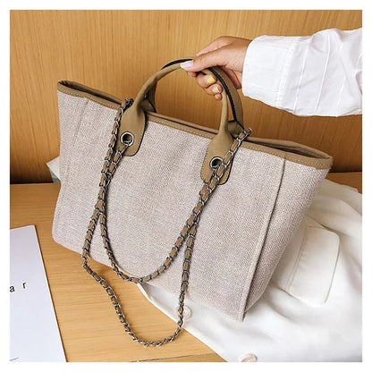 Fashion Make Up Designer Big Women's 2025 New Korean Fashion Casual Large Capacity Shoulder Crossbody Chain Tote Bag