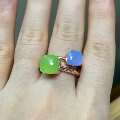 Classic and Petite Ring Set for Women Colorful Cyrstal Fashion Jewelry Gift Vanlentine's Day