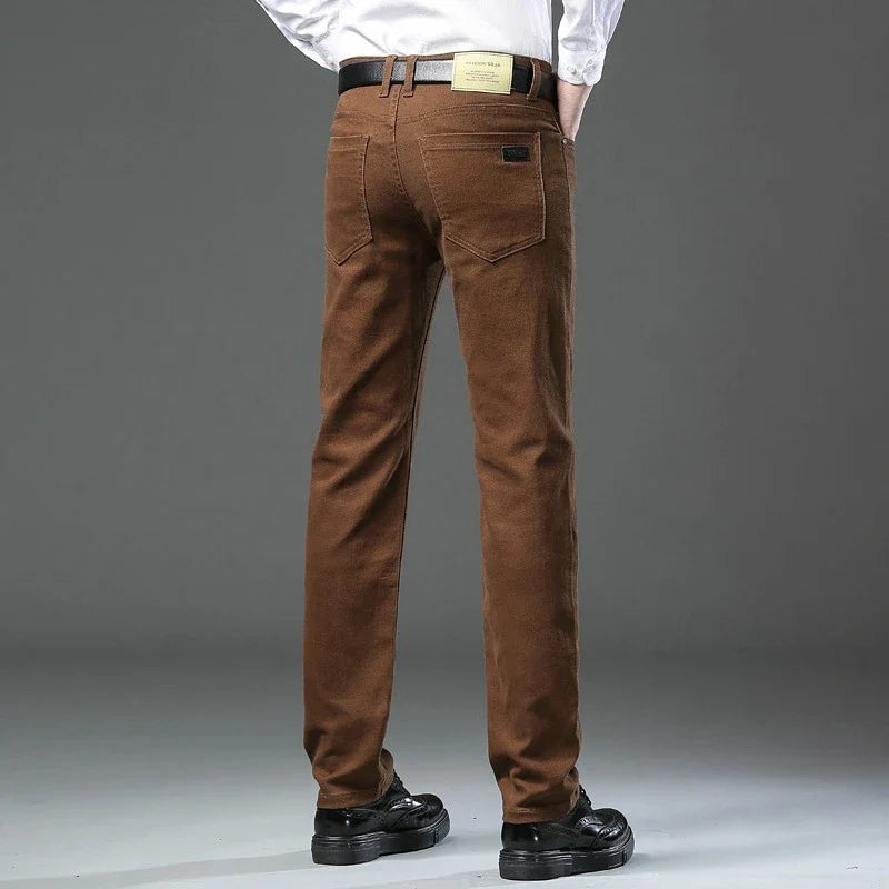 Men's New 92% Cotton Spring Autumn Jeans Stretch Straight Fashion Business Office Trousers Male Casual Plus Size Denim Pants