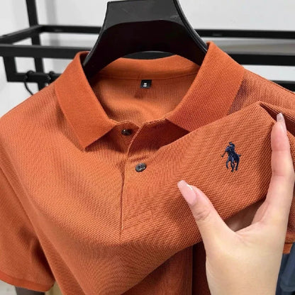 100% pure cotton fashionable personalized men's classic pony embroidered comfortable polo shirt summer new casual short sleeve
