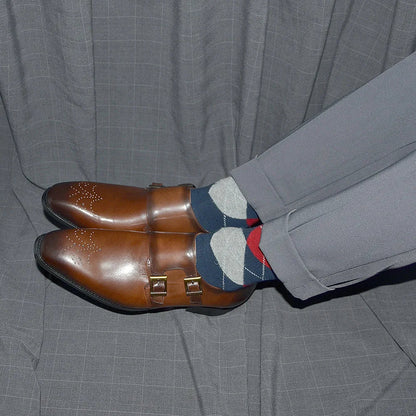 Italian Style Luxury Genuine Leather Monk Strap Men's Formal Shoes Double Buckles Brogue Pointy Toe Business Office Dress Shoes