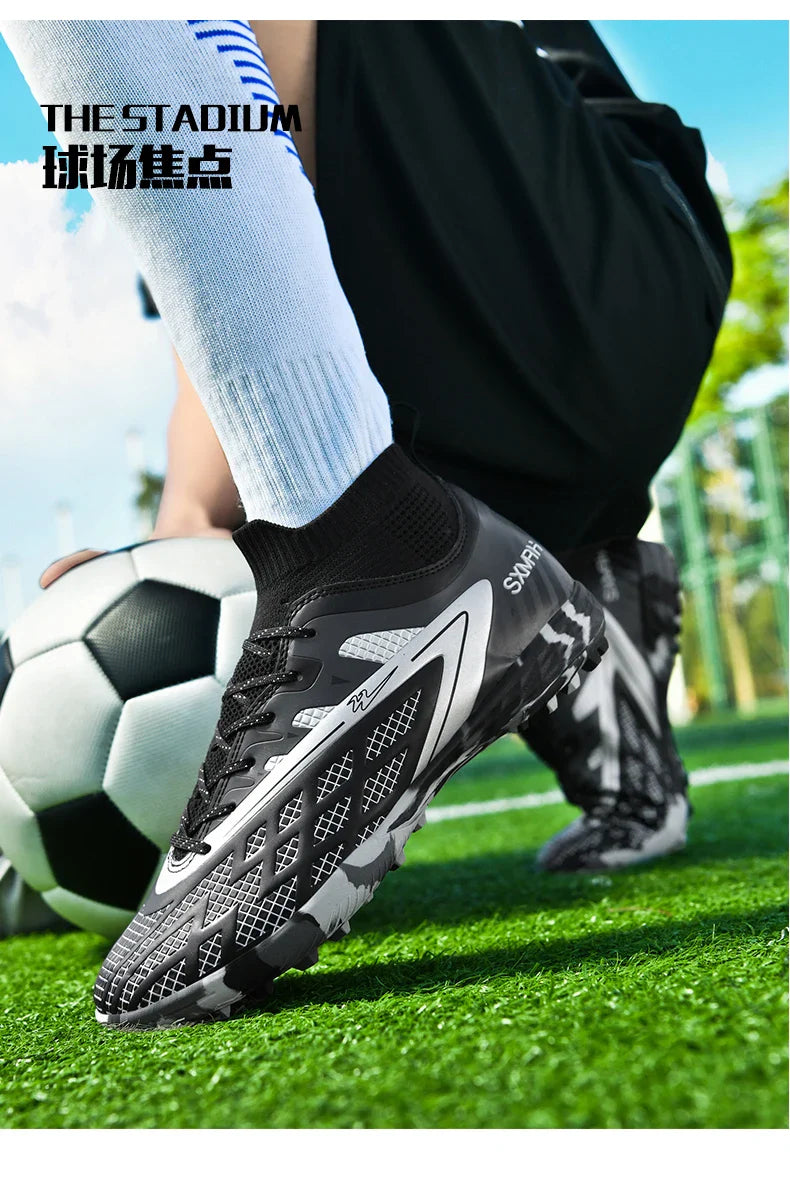 Double star youth football shoes, TF nail grip anti slip, unisex match training specific football shoes