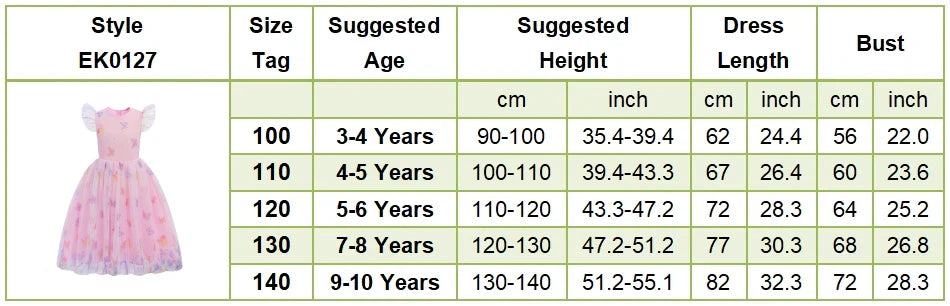 2026 Baby Girl Summer Dresses Kids Pink Butterfly Printed Princess Dress Children Birthday Party Dress Up Girls Fashion Clothes
