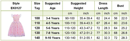 2026 Baby Girl Summer Dresses Kids Pink Butterfly Printed Princess Dress Children Birthday Party Dress Up Girls Fashion Clothes