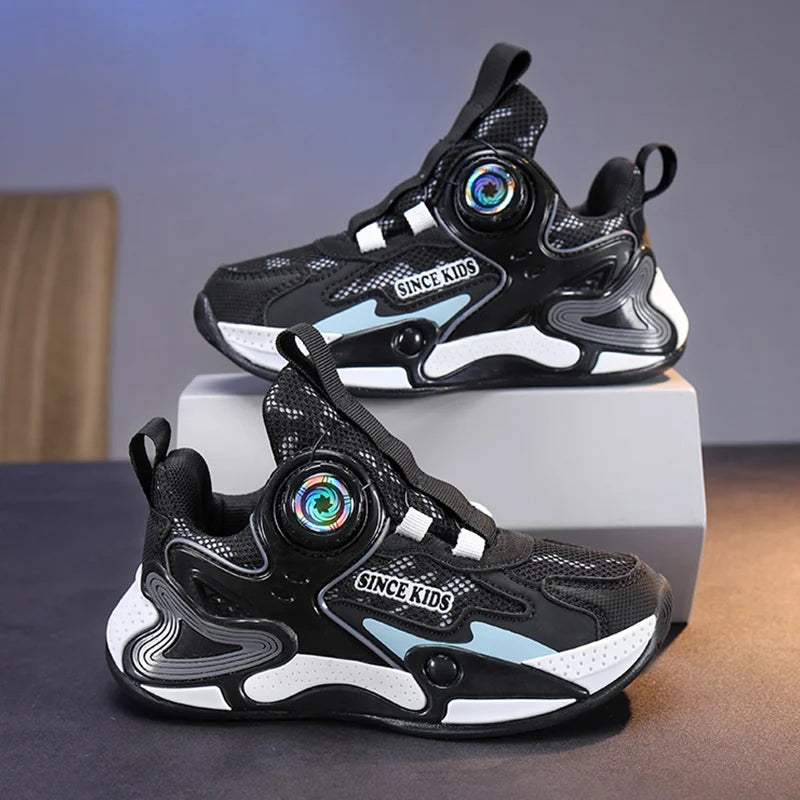 Children Fashion Sneaker Boys Casual Shoes Leather Flat Student Walking Shoes Outdoor Girl Basketball Sports Footwear