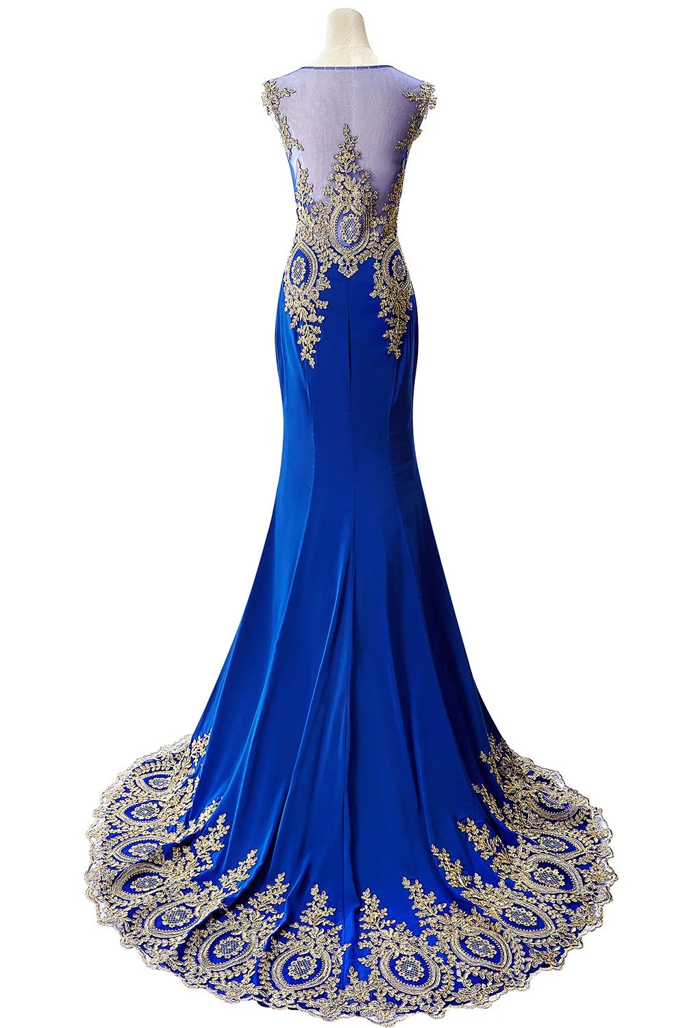 Vestidos de Baile Sereia de Renda Transparente, Luxuosos Apliques, Bordados, Missangas, Vestidos de Noite Ilusão, Vestido de Festa Longo